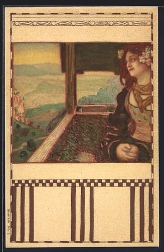 Cartolina artista giovane - cartolina, d'artista